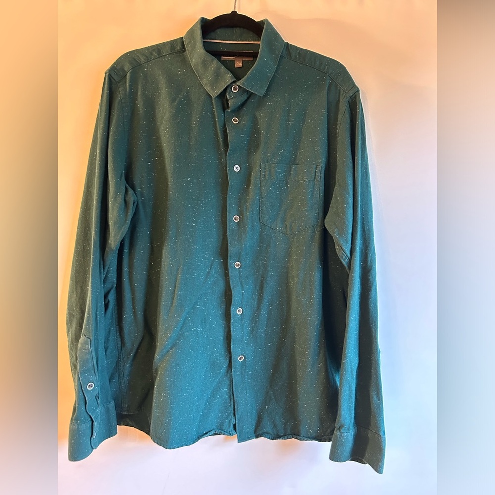 IKE BEHAR MEN’S VINTAGE GREEN SPECKLED BUTTON DOWN COTTON SHIRT SIZE LARGE
